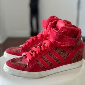 Adidas original up hidden snake print leather wedge heel sneakers high tops